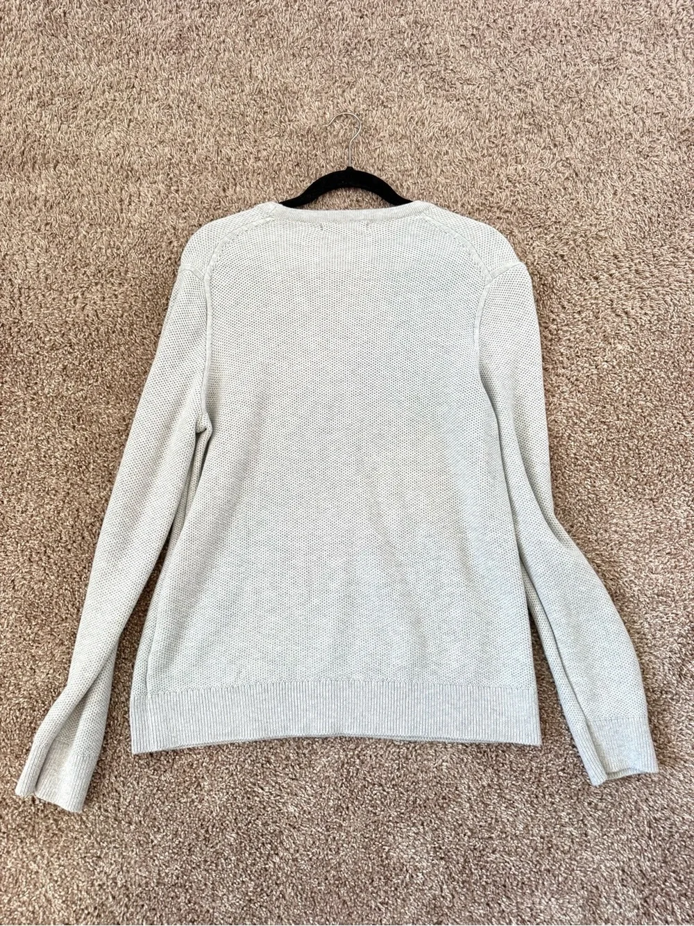 Banana Republic Heathered Light Gray Crewneck Sweater